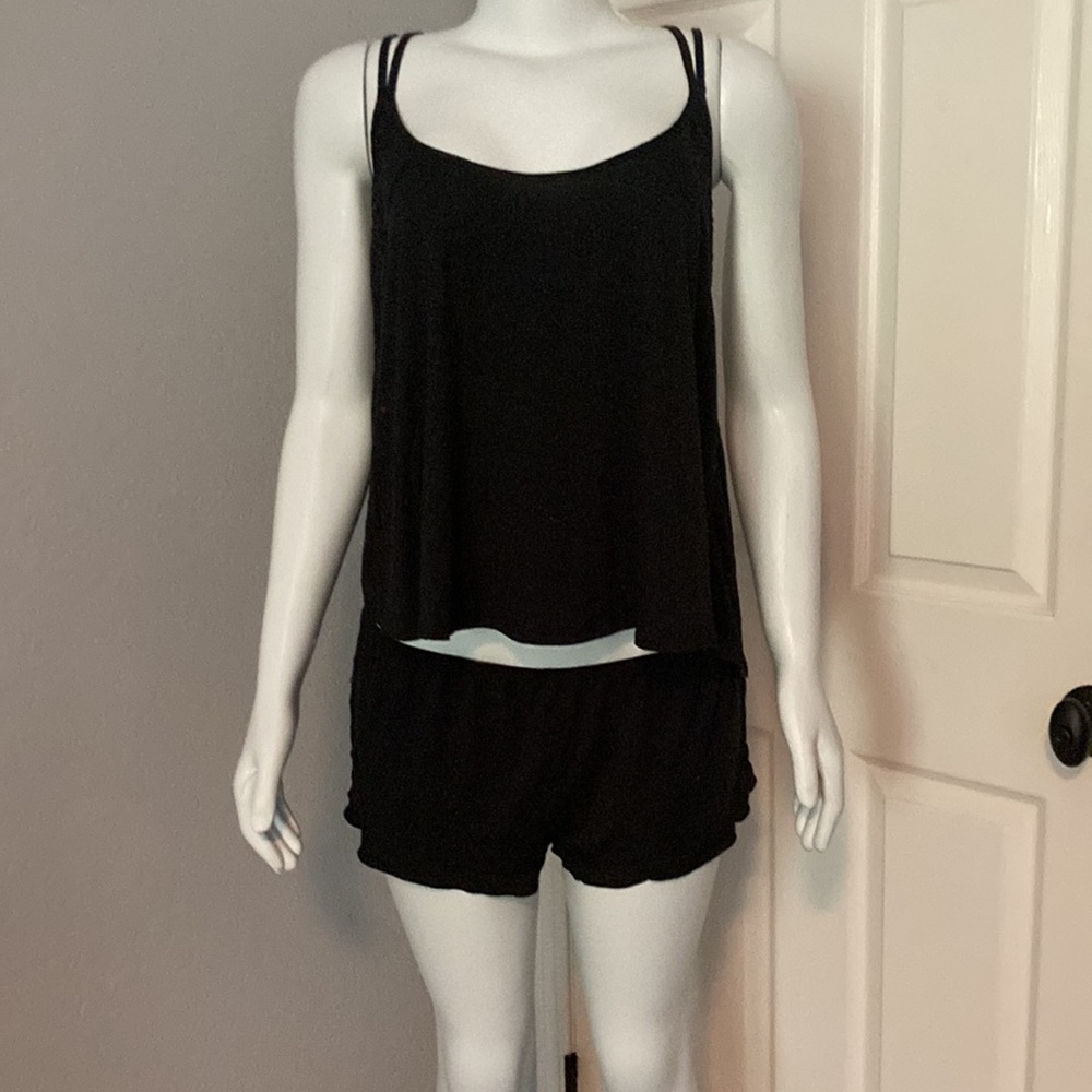 Victoria Secret black 2 (Pc) lounge set SZ: L “cute”